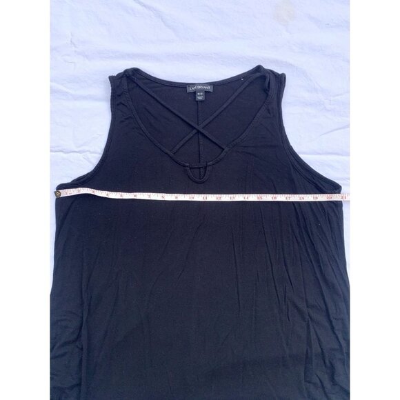 Lane Bryant Black Tank Top Sleeveless Shirt Criss Cross Lace Front 18/20 Plus Si - Picture 6 of 7